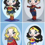 Lot de 4 minis Super-Héroïnes