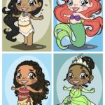 Lot de 4 minis Princesses 3 - Ariel